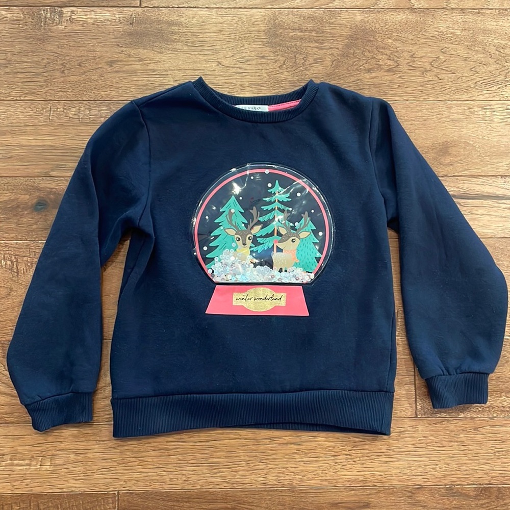 Girls Christmas Sweater - Primark Winter Wonderland Snow-globe - 7-8 YRS